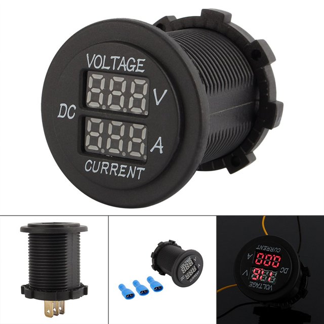 Qiilu QL47600 Coche Motocicleta DC 12-24V Doble LED Voltímetro digital Amperímetro Amp Voltímetro Calibre ANGGREK Otros