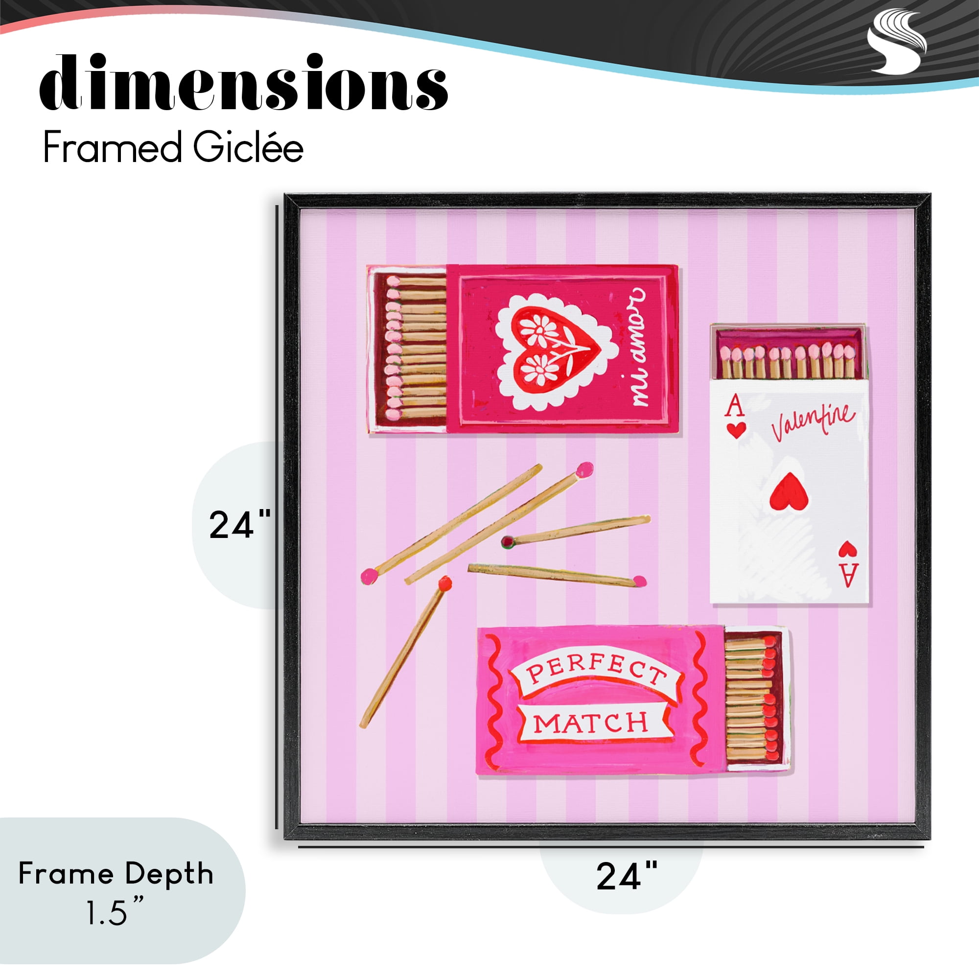 Stupell Industries Romantic Valentine's Matchboxes Black Framed Giclee Art, design by Rachael Reese