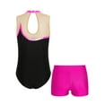 thumbnail image 4 of YEAHDOR Kids Girls Ballet Dance Unitard with Shorts Outfit Yoga Ice Skating Dancewear Gymnastics Training Sports Wear Hot Pink 12, 4 of 5