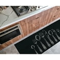 thumbnail image 5 of Chic Cutlery Print Kitchen Runner Rug Black with Soft Wool Effect - 48 x 20 inches, 5 of 5