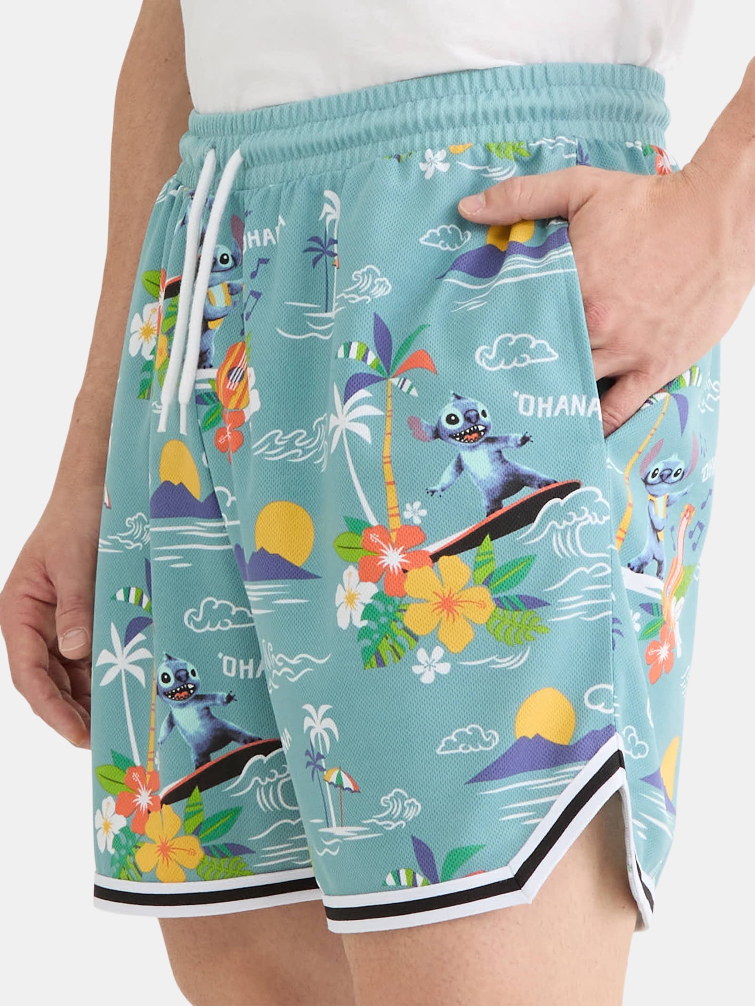 Disney Lilo & Stitch Men's & Big Men's Live Action Movie Graphic Mesh Shorts, Size XS-3XL