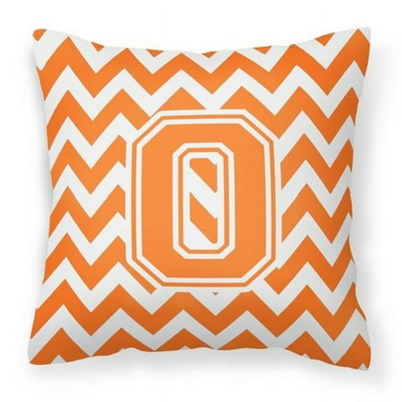 Carolines Treasures CJ1046-OPW1414 Letter O Chevron Orange & White Fabric Decorative Pillow