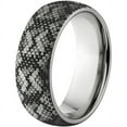 thumbnail image 2 of Women's Sterling Silver 8mm Half-Round Titanium Ring with a Laser Snake Skin Pattern, 2 of 3