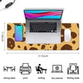 thumbnail image 5 of Long Mouse Pads for Desk,Yellow and Brown Of Leopard Print Desk Mats on Top Of Desks, Desk Mouse Pad Extra Large with 3mm Non-Slip Base and Stitched Edge for Gaming,Office,Work,Home 31.5"x11.8", 5 of 6