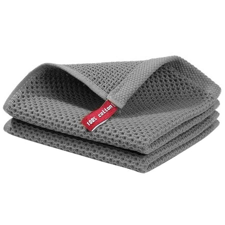 2Pcs Bathroom Thickening Absorbent Cotton Quick-Drying Washing Towels Kitchen Rag Handkerchief Cleaning Towel DARK GREY