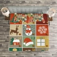 thumbnail image 3 of Ambesonne Christmas Quilted Bedspread Set 3 Pcs, Gingerbread Man Reindeer, Queen Size, Multicolor, 3 of 3