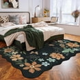 thumbnail image 4 of Moynesa 5'x7' Floral Living Room Rugs, Area Rugs 5x7ft Rug for Bedroom Ultra-Thin Soft Rug, Non-Slip Washable Rugs Stain Resistant Boho Rug Low-Pile Throw Rug for ‎Dining Room Office,Black, 4 of 6