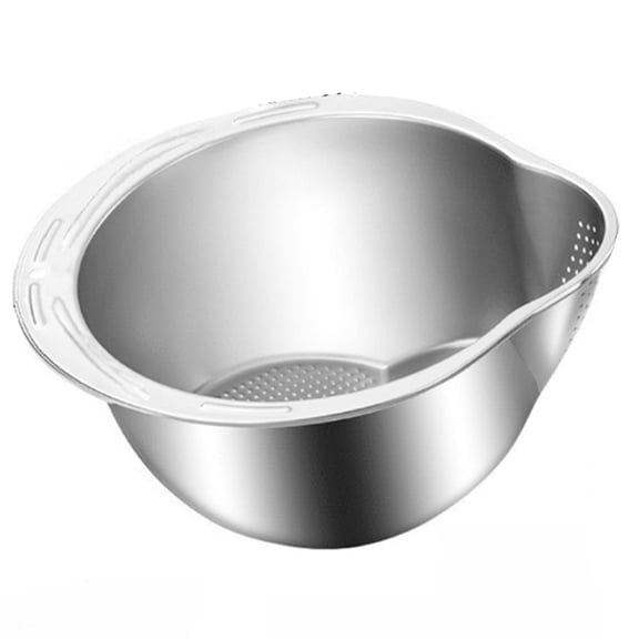 Rice Washer Strainer Bowl Stainless Steel Rice Washing Bowl Sieve Colander Fruit and Vegetable Strainer Kitchen Tools