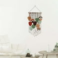 thumbnail image 3 of Boho Macrame Wall Hanging - 33" x 18" Handwoven Leaf Feather Wall Art, Large Cotton & Wood Bead Tapestry with Tassels, Chic Bohemian Decor for Living Room, Bedroom, Nursery, or Wedding Backdrop, 3 of 6