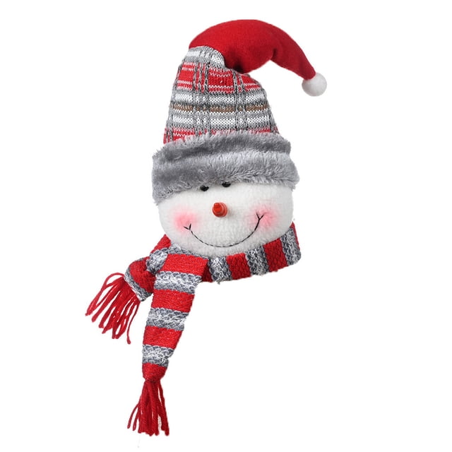 Injueey Hogar Navidad cortina hebilla Tieback Elk ventana decoración divertidas muñecas 3D calambre anillo abrazadera Hotel escaparate adorno Kits de decoración para fiestas Muñeco de nieve Injueey HA070235-02B