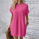 thumbnail image 2 of Vestido Suelto con Bolsillo y Cuello Redondo SCZ Rosa Fuerte Talla M, 2 of 5