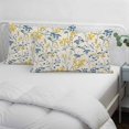 thumbnail image 4 of Yellow Blue Flowers Small Pillow Covers,Watercolor Botanical Floral Plants Soft Breathable Throw Pillow Cases with Invisible Zipper,Decorative Pillowcase Pillows Protectors for Sofa Bed Chair 12"x20", 4 of 9