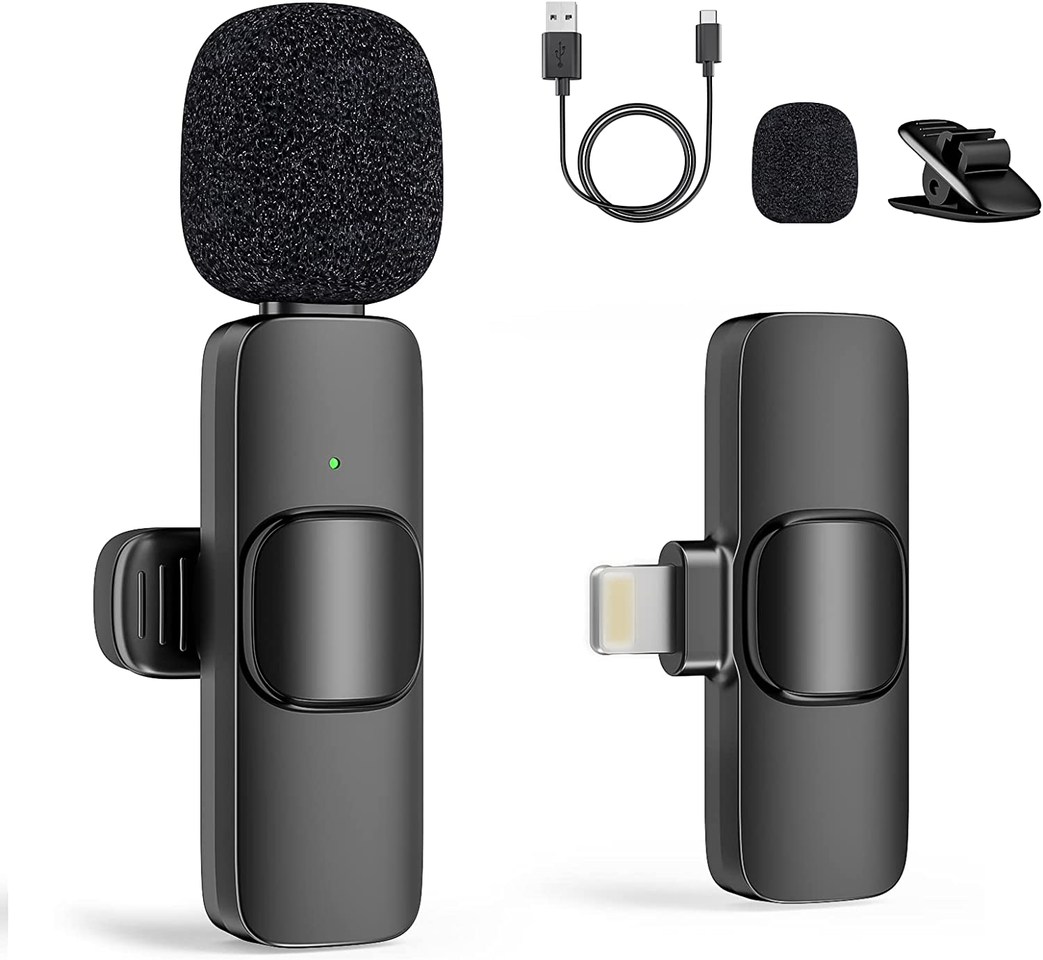Wireless Microphone for iPhone/Android/PC, 50FT Low Delay Microphone