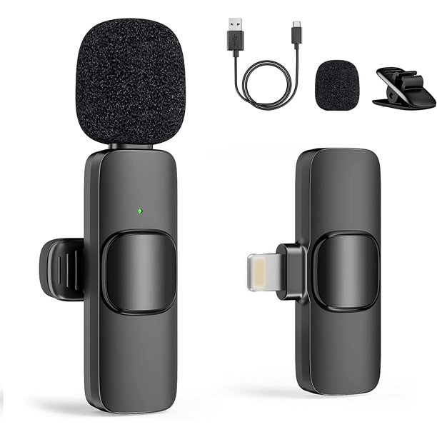Wireless Microphone for iPhone/Android/PC, 50FT Low Delay Microphone Mic for Video Recording