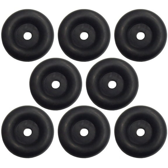 RAParts Eight (8) Cargo Trailer Door Ramp 2.5" Round Black Rubber Bumper Replacement