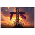 thumbnail image 2 of Stained Glass Style Easter Banner with He is Risen Message Background Decoration for Church Celebrations Easter Parties and Religious Gatherings, 2 of 4