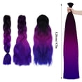 thumbnail image 3 of 6 Pack  24 Inch Braiding Hair Extensions, Colored Pre Stretched High Temperature Synthetic Ombre Braids Hair Yaki Texture for Girls and Women (Black-Purple-Deep purple), 3 of 7