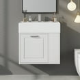 thumbnail image 3 of Euroco 21.8-Inch Wall-Mounted Floating Bathroom Vanity with Ceramic Sink, Soft-Close Drawer, Adjustable Shelf & Toilet Paper Holder, 3 of 9