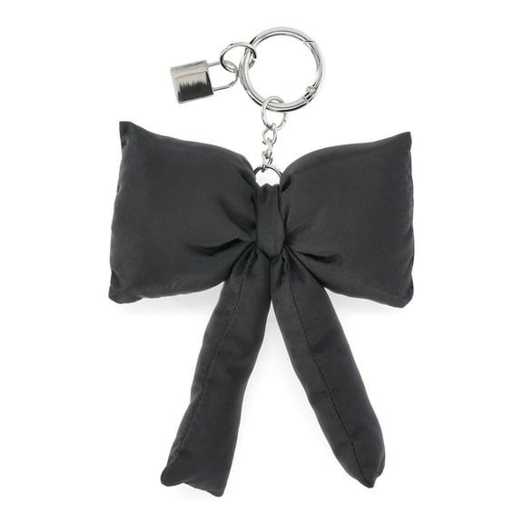 No Boundaries Women's Bag Charm, Black Puffer Bow