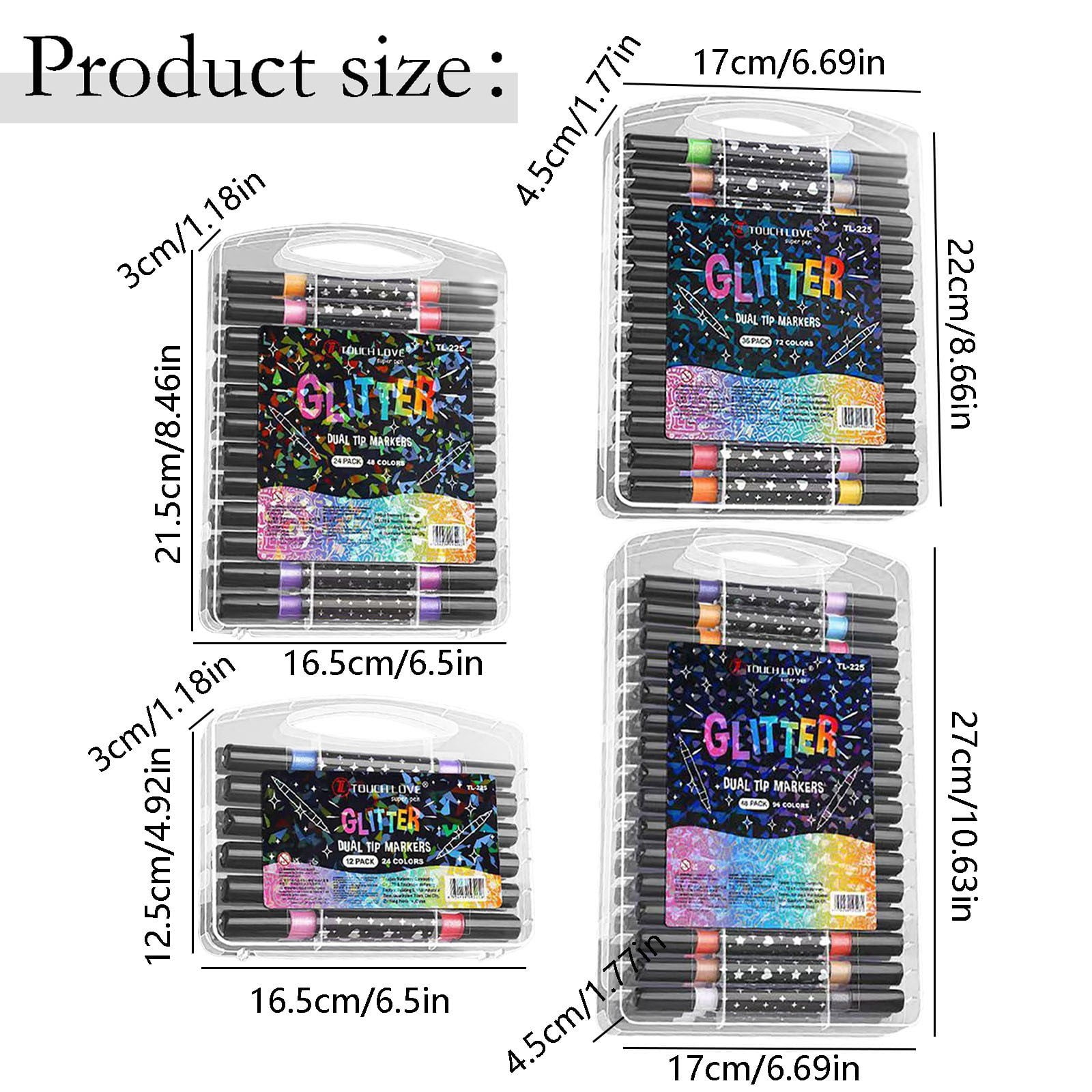 ZOURIH Glitter Gel Pens,24 Pack Glitter Pen with Case for Adults Coloring Books,Artist Colored Gel Markers for Drawing Scraobooking Writing Doodling,24 Colors