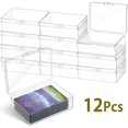 thumbnail image 1 of 12Pcs Transparent Storage Box Set Plastic Trading Card Storage Box Portable Small Items Organizer with Lid Reusable, 1 of 1
