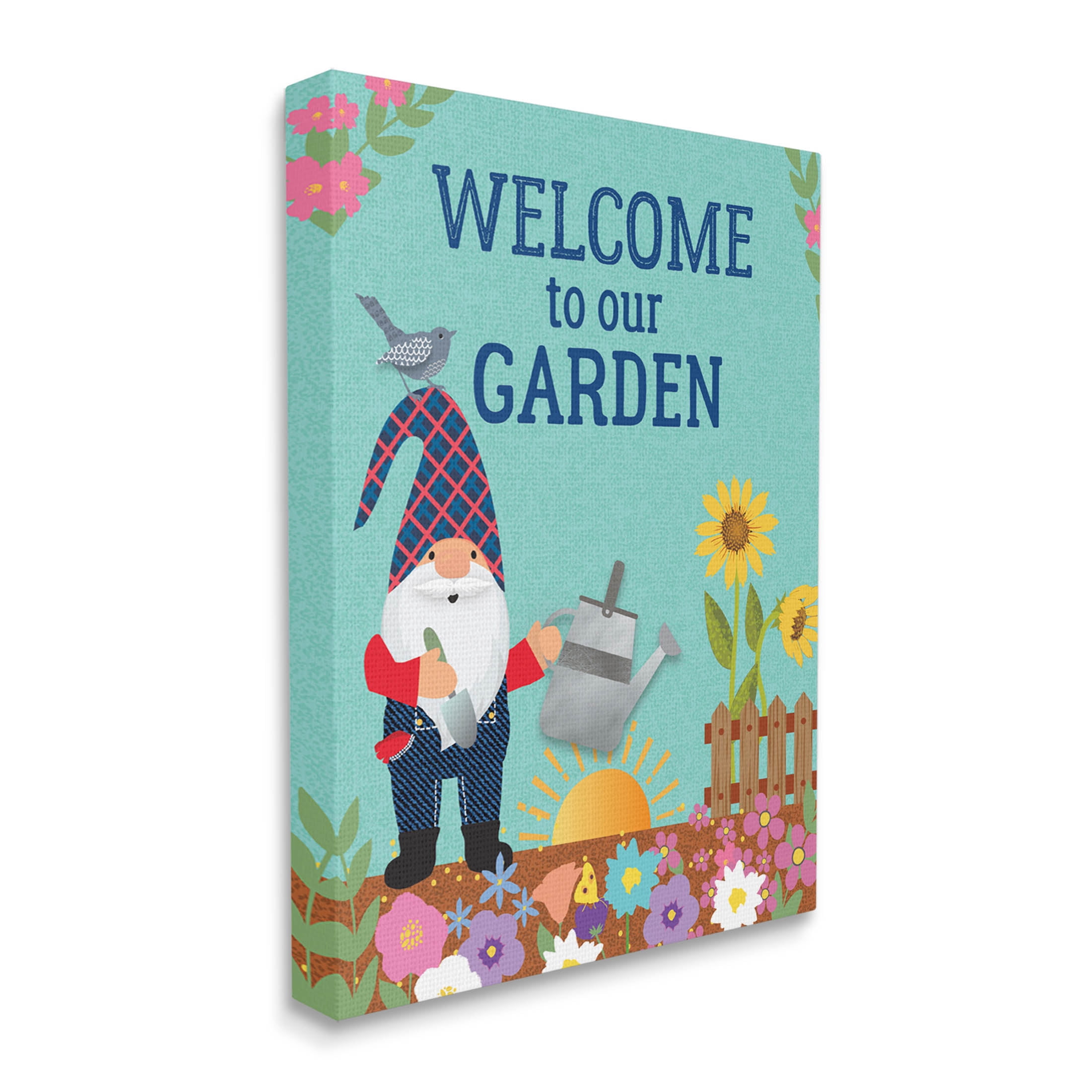 Welcome To Our Garden Phrase Fairy Tales & Fantasy Graphic Art Gallery Wrapped Canvas Print Wall Art