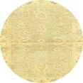thumbnail image 1 of Ahgly Company Indoor Round Abstract Chrome Gold Yellow Abstract Area Rugs, 4' Round, 1 of 6