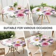thumbnail image 7 of Round Fitted Tablecloth with Elastic Edges Fits 36"-44" Round Tables Pioneer Colorful Floral Waterproof Table Cover Washable Indoor and Outdoor for Party Kitchen Dinner Banquet Patio Picnic, 7 of 7