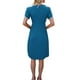 thumbnail image 4 of VISgogo Vestido casual para mujer Cuello redondo Split Manga corta Cintura alta Dobladillo curvo Vestidos de color sólido VISgogo moda, 4 of 5