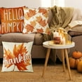thumbnail image 5 of 4 Pack Fall Pillow Covers Decoration,18x18in Farmhouse Orange Maple Leaf Thanksgiving Throw Pillows Cushion Case Couch Decor for Autumn Home Outdoor Decorations, 5 of 6