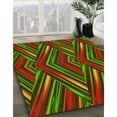 thumbnail image 3 of Ahgly Company Tapis d'Intérieur Rectangulaire Transitionnel Lavable à la Machine, Rouge Safran, 4 Pieds x 6 Pieds, 3 of 7