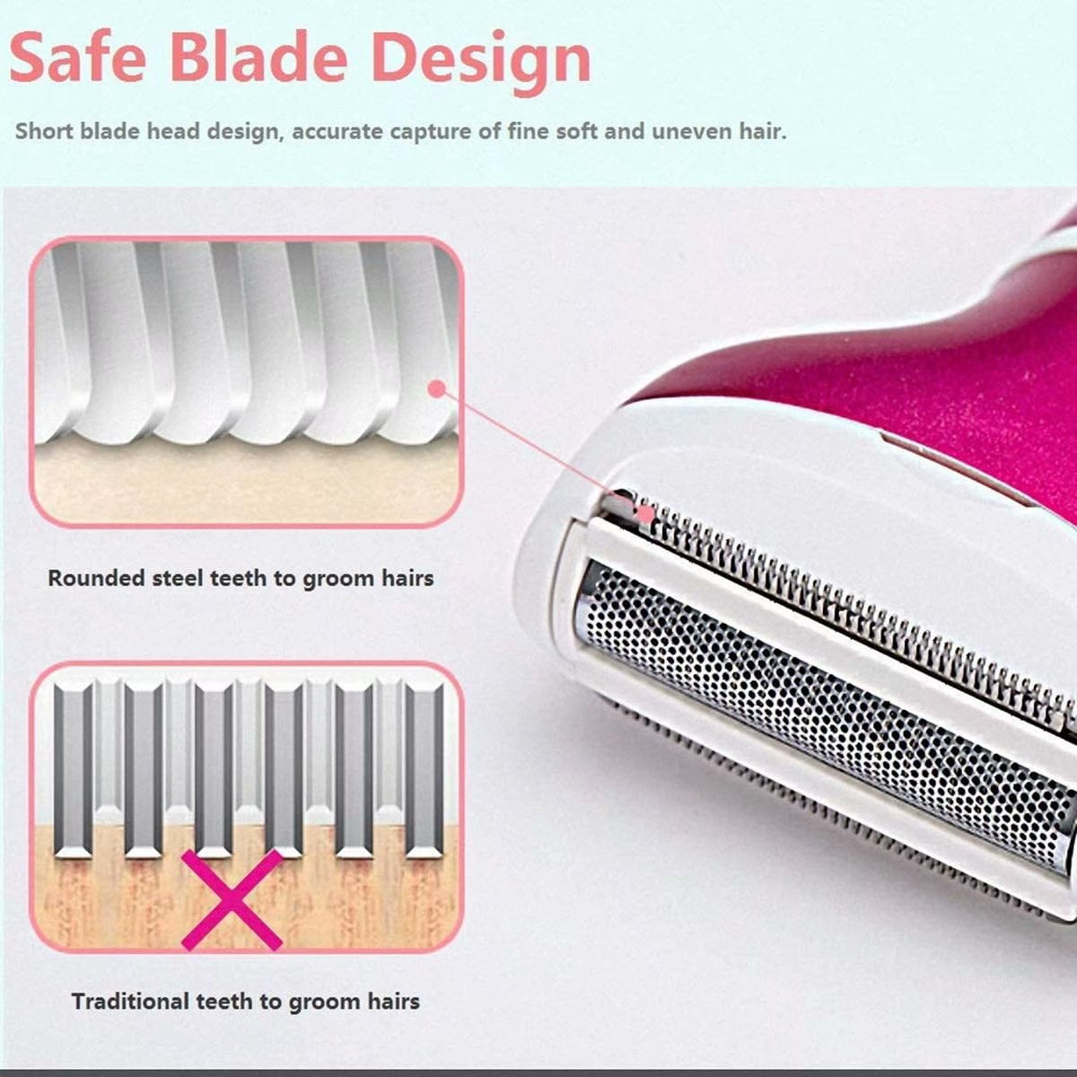 Artrylin Women Shaver 4 in 1 Electric Ladies Shaver Facial Hair Painless Removal Legs Trimmer Waterproof Razor