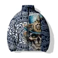 thumbnail image 3 of Abrigos de invierno para hombre, parkas de moda con estampado de calaveras, parkas para hombre, abrigos para hombre cómodos y cálidos, para deportes de invierno, de moda y versátiles, 3 of 5