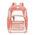 thumbnail image 2 of MuXiKeJi Clothes Clear Backpacks for School, Large Heavy Duty Bookbag, See Through Transparent Back Pack for Work Sport Travel - Leopard Pink, 2 of 4