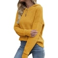 thumbnail image 4 of Hibeli Women Hooded Knit Sweater Long Sleeve Solid Color Pullover, 4 of 6