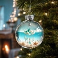 thumbnail image 3 of Ocean Animal Christmas Ornaments, 3.2In Blue Hanging Bauble with Sea Glass Decor, Coastal Beach Themed Decoration with Seashells Starfishes for Christmas Tree Party Gifts, 3 of 7