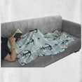 thumbnail image 5 of Anchor Soft Flannel Fleece Throw Blanket, Pattern with Anchors Modern Adventurous Striped Coastline Marine, Cozy Plush for Indoor and Outdoor Use, 50" x 70", Pale Blue Dark Green, by Ambesonne, 5 of 5