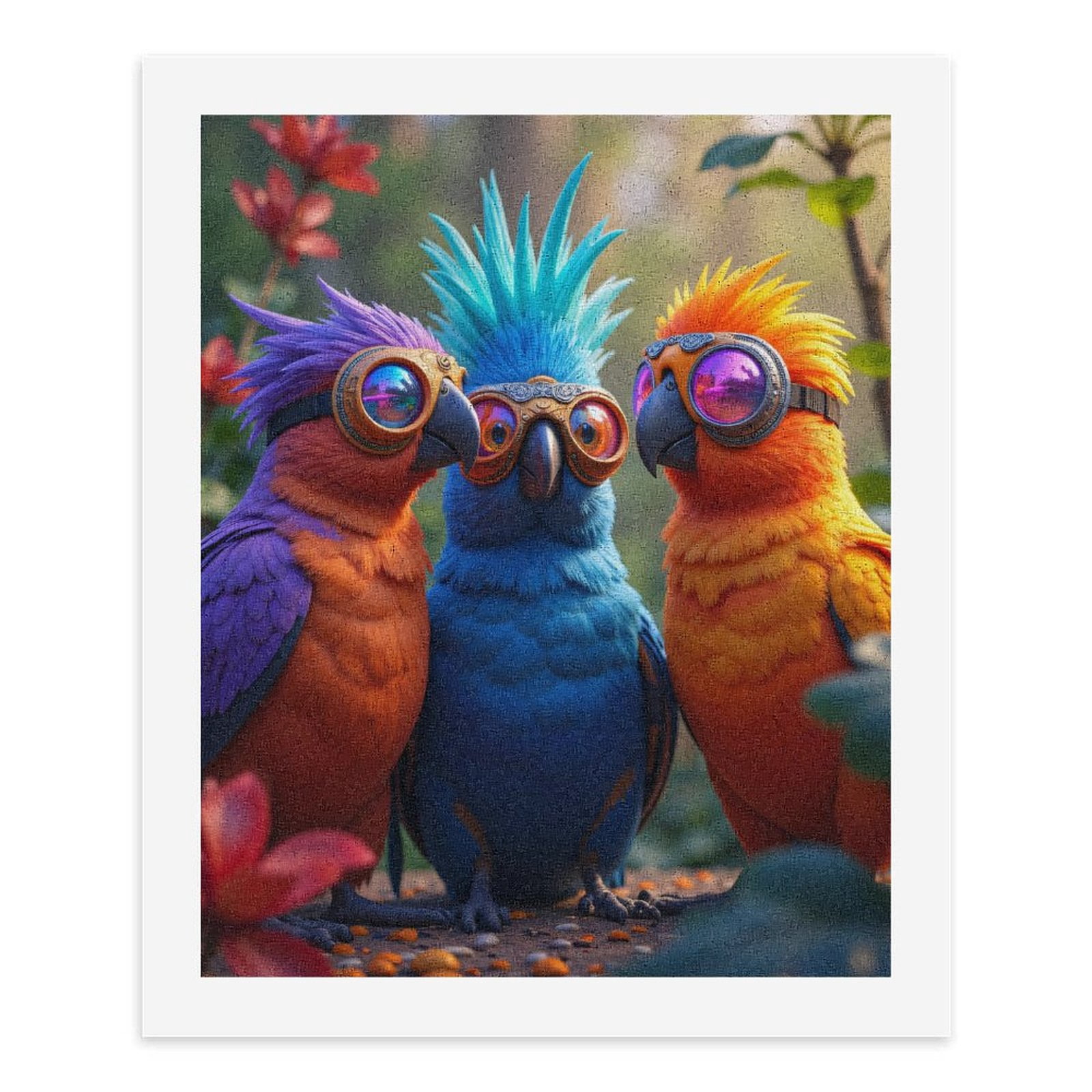 Paint By Numbers Kit for Adults Beginner - Feathered Friends In Sunglasses DIY Canvas Painting Kits for Adults, Frameless Paint By Number for Adults for Home Wall Decor 16x20 Inch