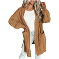 thumbnail image 1 of Styesk Cardigan Sweaters for Women Open Front Chunky Long Cardigans Casual Loose Fit Crochet Sweaters Versatile Solid Color Fall Outfits Comfy Long Sleeve Knit Cardigans with Pockets, 1 of 5