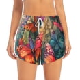 thumbnail image 2 of Gukieu Butterflies On Rocky Cliff Print Women's Sports Shorts with Drawstring Elastic Waistband for Running, Yoga, Fitness-X-Large, 2 of 7