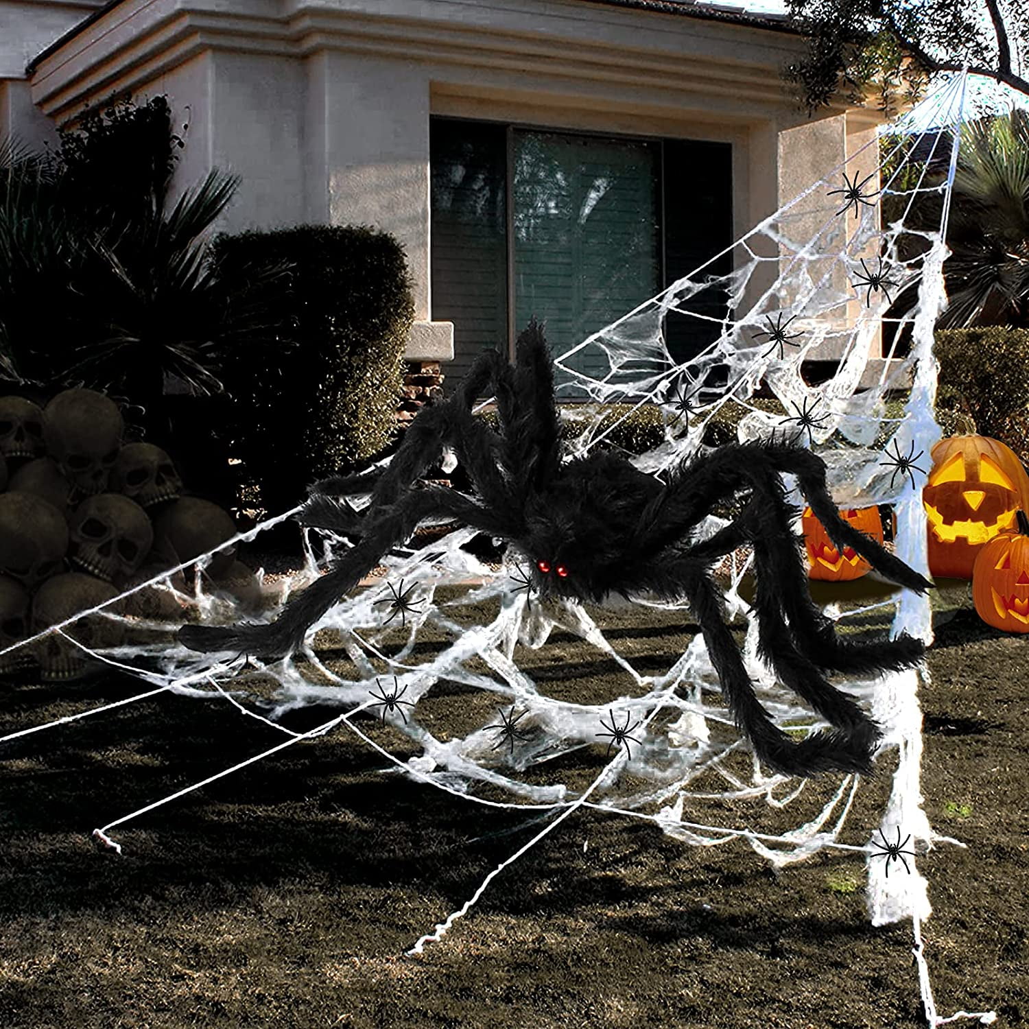 Halloween Spider Web Decors Cobweb Haunted House Black Party Decoration Supplies 