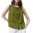 thumbnail image 2 of Blusas Sin Mangas de para Mujer, Blusas Casuales de Verano Verde L, 2 of 10