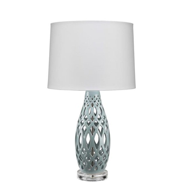 Benzara BM241102 Lampe de Table avec Motif Filigrane Découpé, Gris