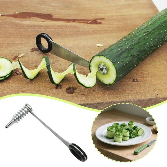 Piranha Spiral Cutter for Vegetables - Stainless Steel Potato & Carrot Spiralizer - Manual Kitchen Tool for Cucumber, Zucchini & More - Effortless Curly Fries & Salad Noodles