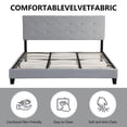 thumbnail image 3 of SESSLIFE Gray Platform Bed, Upholstered Platform Bed with Sturdy Wood Slats Support, Bed Frame with Pull Point Tufted Headboard, Mattress Foundation No Box Spring Needed, Easy Assembly, 3 of 5