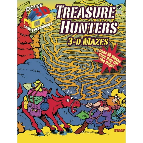 Dover Kids Activity Books: Fantasy 3-D Mazes--Treasure Hunters, (Paperback)