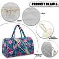 thumbnail image 6 of Garronmavis Large Quilted Duffle Bag for Women, Tropical Floral Weekender Bag with Luggage Sleeve, Lightweight Carry On Overnight Bag Travel Gym Bag for Airplane Travel, 6 of 7