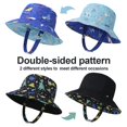 thumbnail image 4 of Baby Sun Hat Print Pattern Reversible Kids Boy Girls Hat UPF 50+ Sun Protection Beach Bucket Hat Wide Brim, 4 of 7