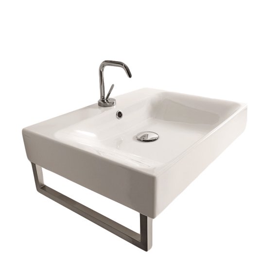 Ws Bath Collections Cento 3531 Cento 23-5/8" Ceramic Wall Mounted / Vessel Bathroom Sink -