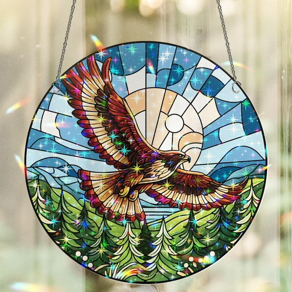 Lotusprinthandmade Hawk Bird Custom Shape Star Hologram Ornament 3.5in, hawk bird ornament, hawk bird decoration